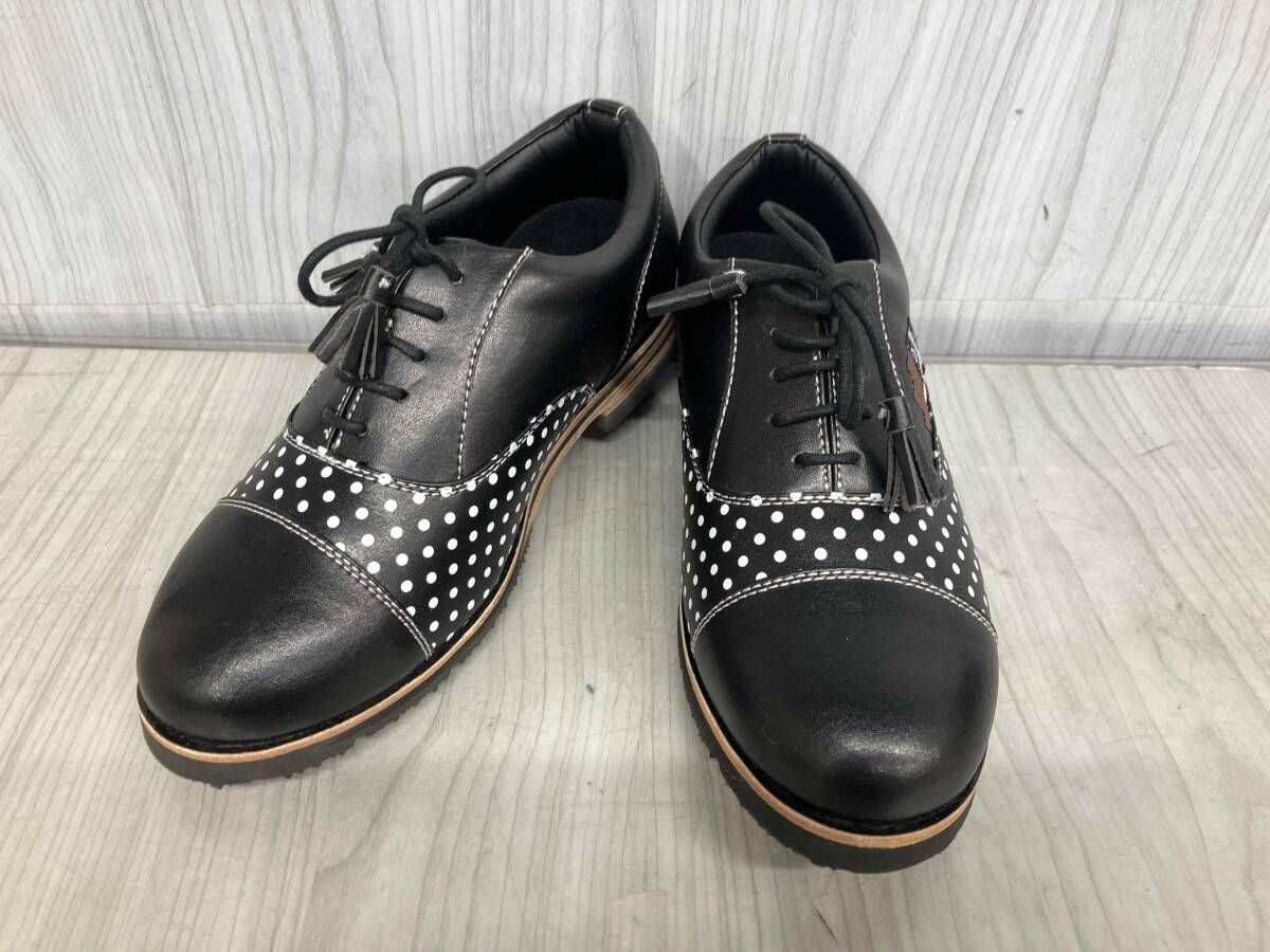 mu sports エムユー スポーツ ゴルフシューズ ブラック ドット 水玉 犬 レディース 23 5 cm