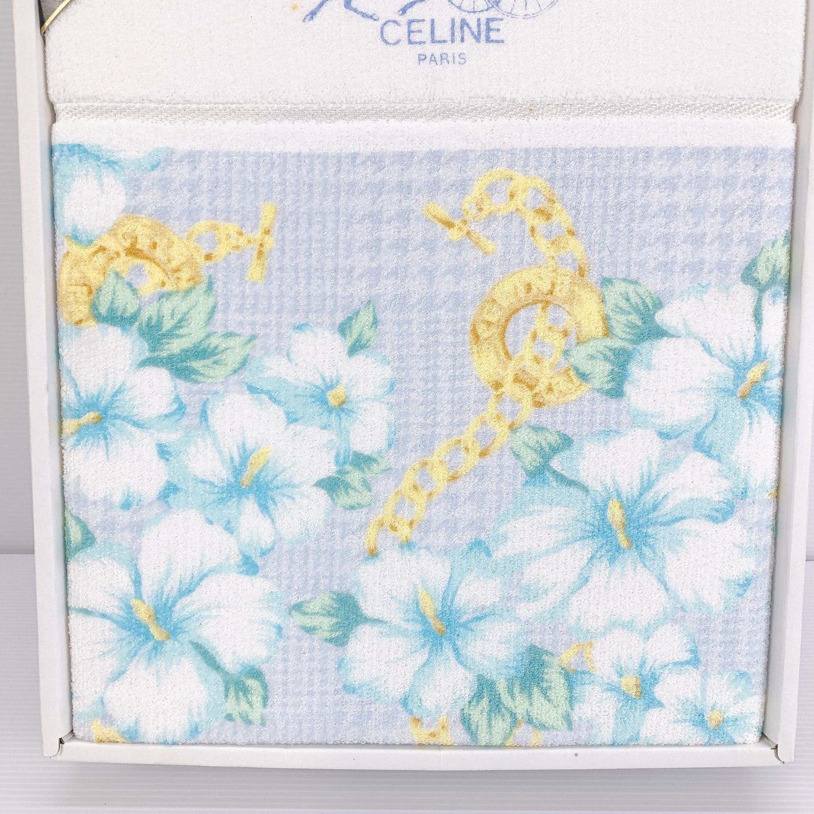 H-160 CELINE セリーヌ タオルケット CL615 フラワー柄 ホース