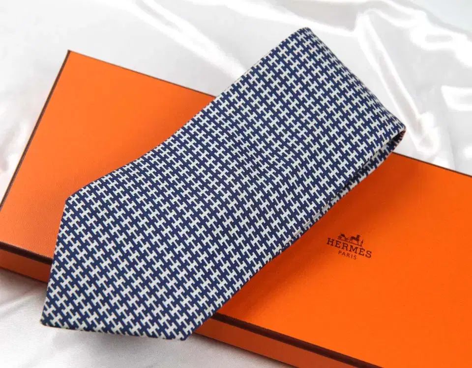 エルメス 9 3 cm A級 Hモチーフ メンズ ブランド ネック タイ
