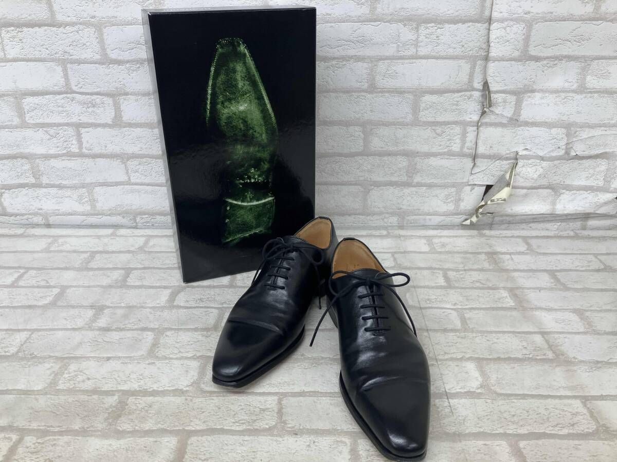 23806 マグナーニ プレーントゥ ホールカット メンズ EU 38 ブラック レザー ドレスシューズ き