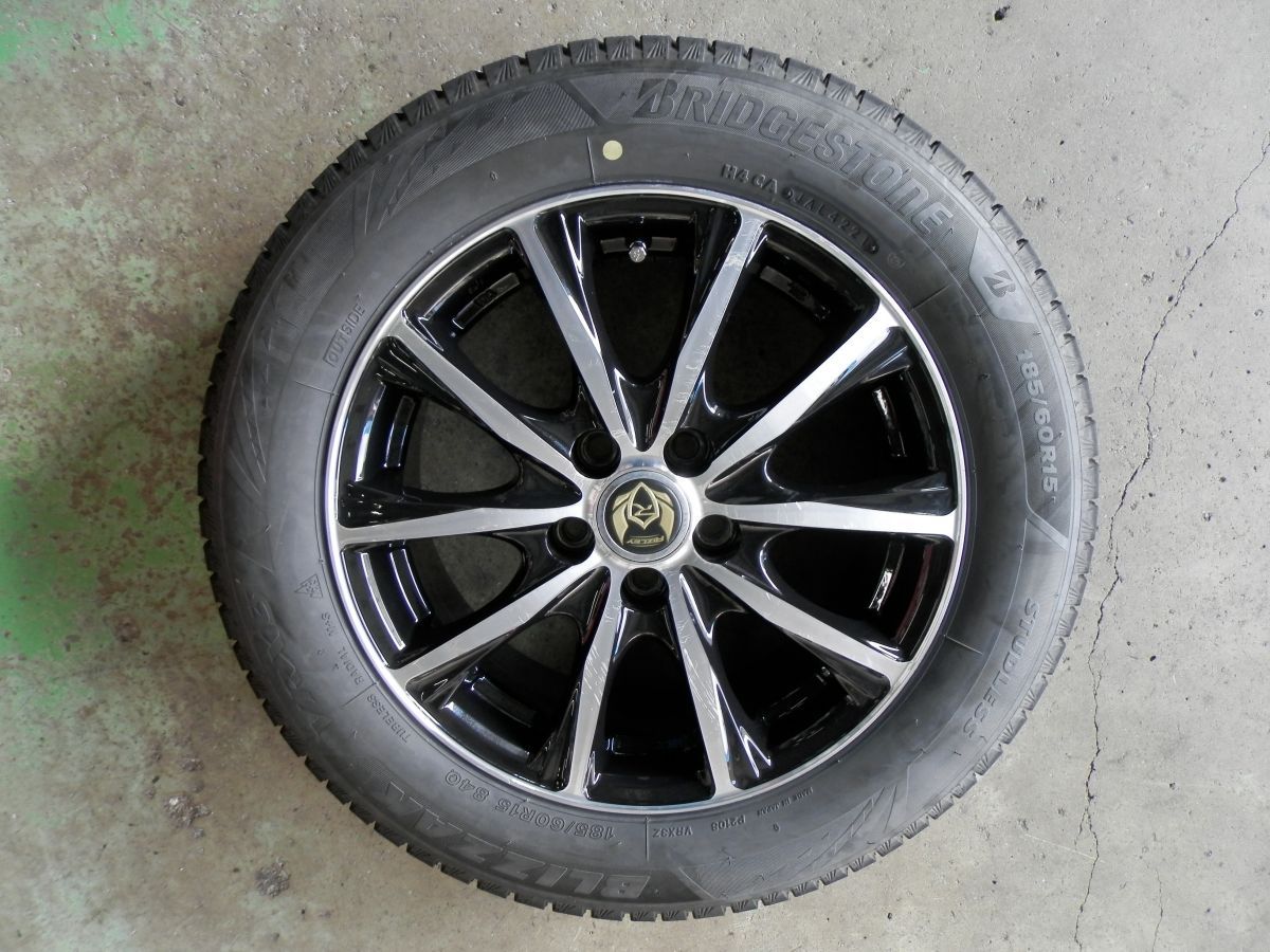 トヨタ 170 シエンタ RIZLEY 15インチ 社外アルミホイール付スタッドレスタイヤ 4本SET 185 60 R 15 NHP G 6 0 J 43 5 H 100
