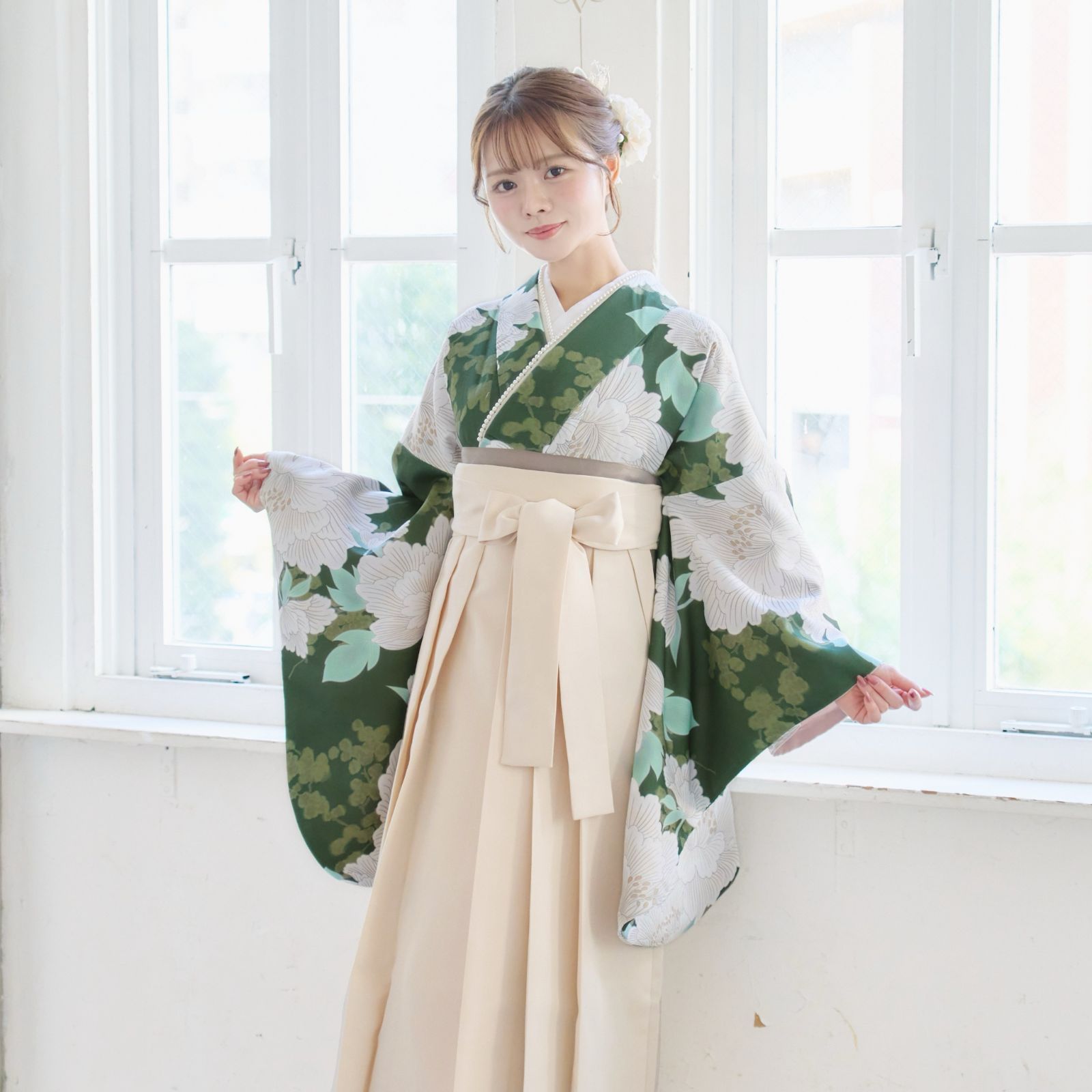 袴4点セット 卒業式 小学生 大学生 はかま 袴セット レディース 99 IV