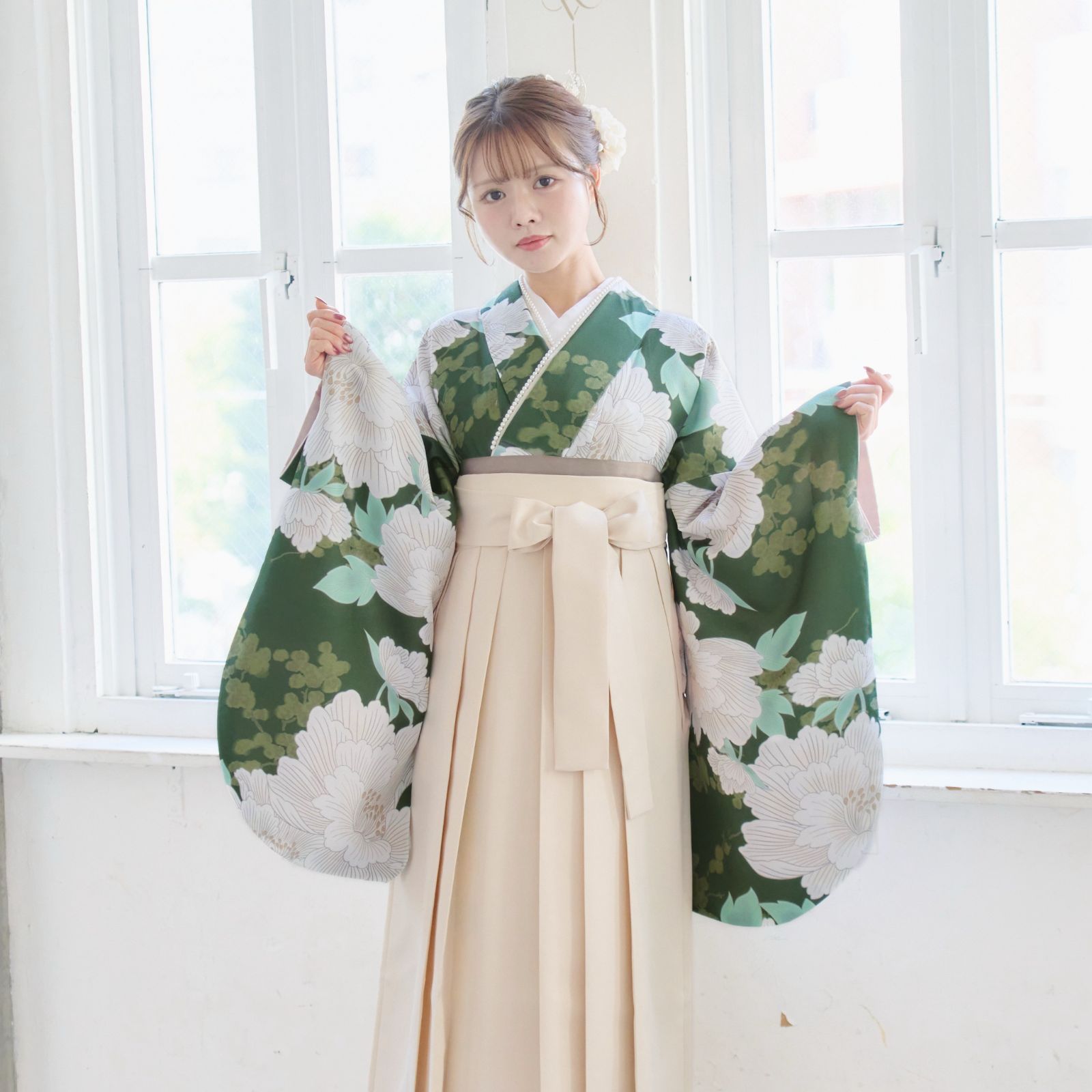 袴4点セット 卒業式 小学生 大学生 はかま 袴セット レディース 99 IV