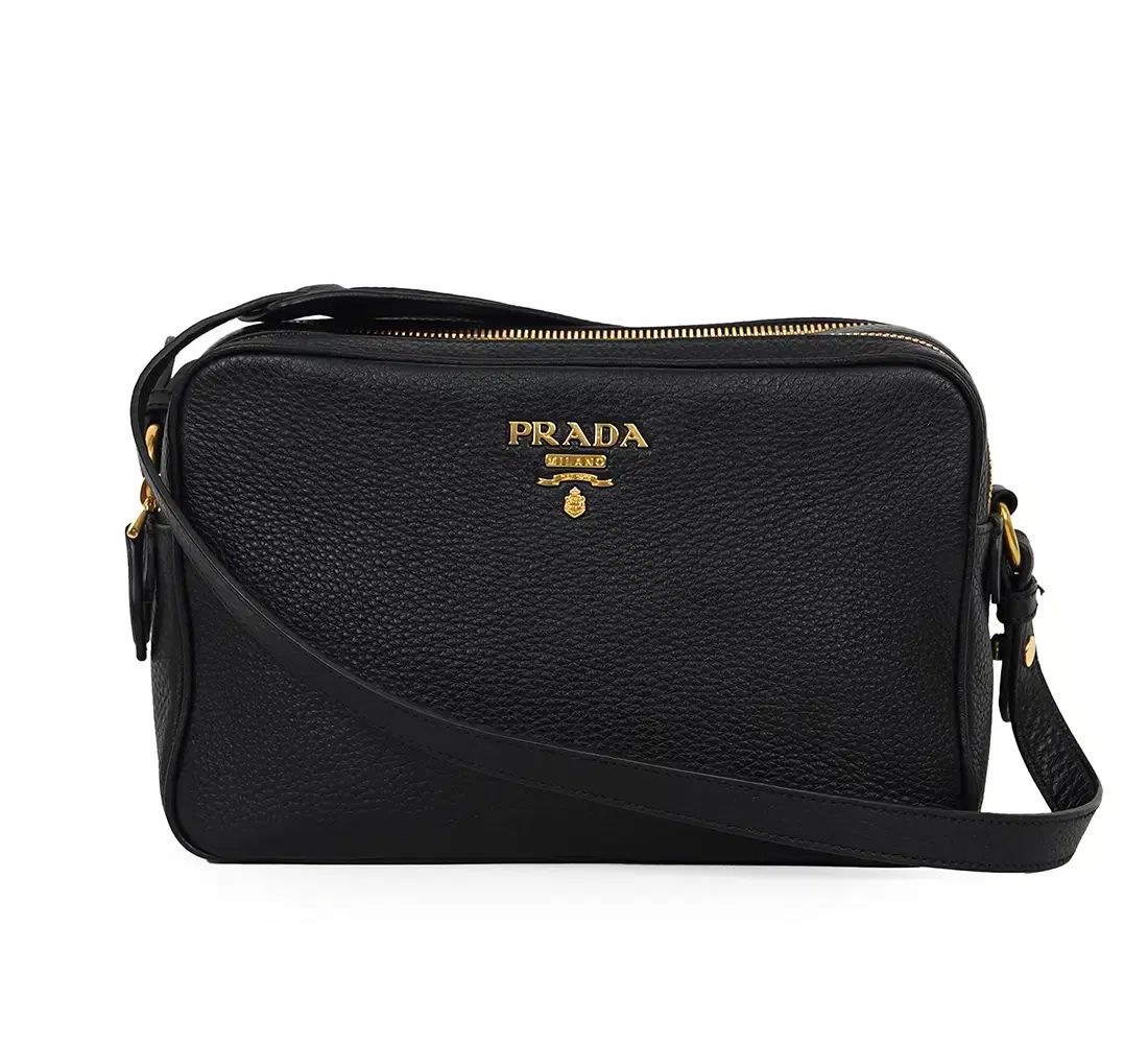 ブランド PRADA プラダ Vitello Phoenix ダブル ジッパー カメラ バッグ 1 BH 079