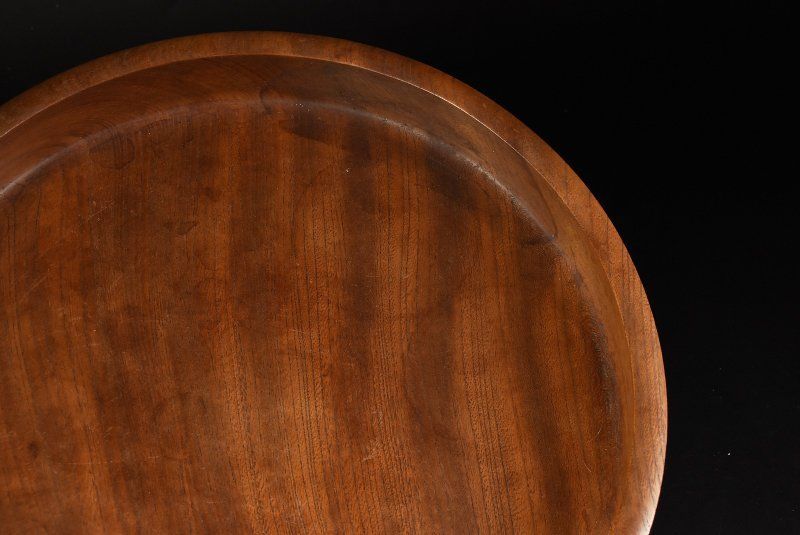 蔵A4228a】鳥取民藝 欅 刳り貫き盆 明治頃 約 37.5 cm - メルカリ