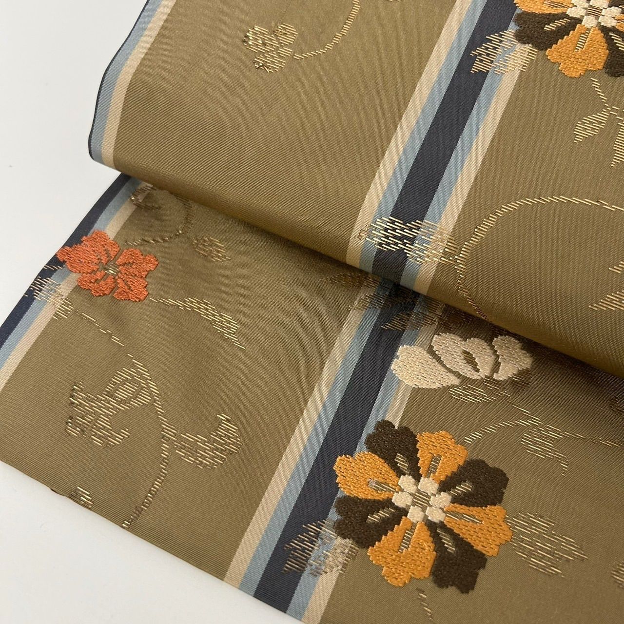 名古屋帯 正絹 金糸織り込み 美しい花唐草文 九寸MA-1575 - メルカリ