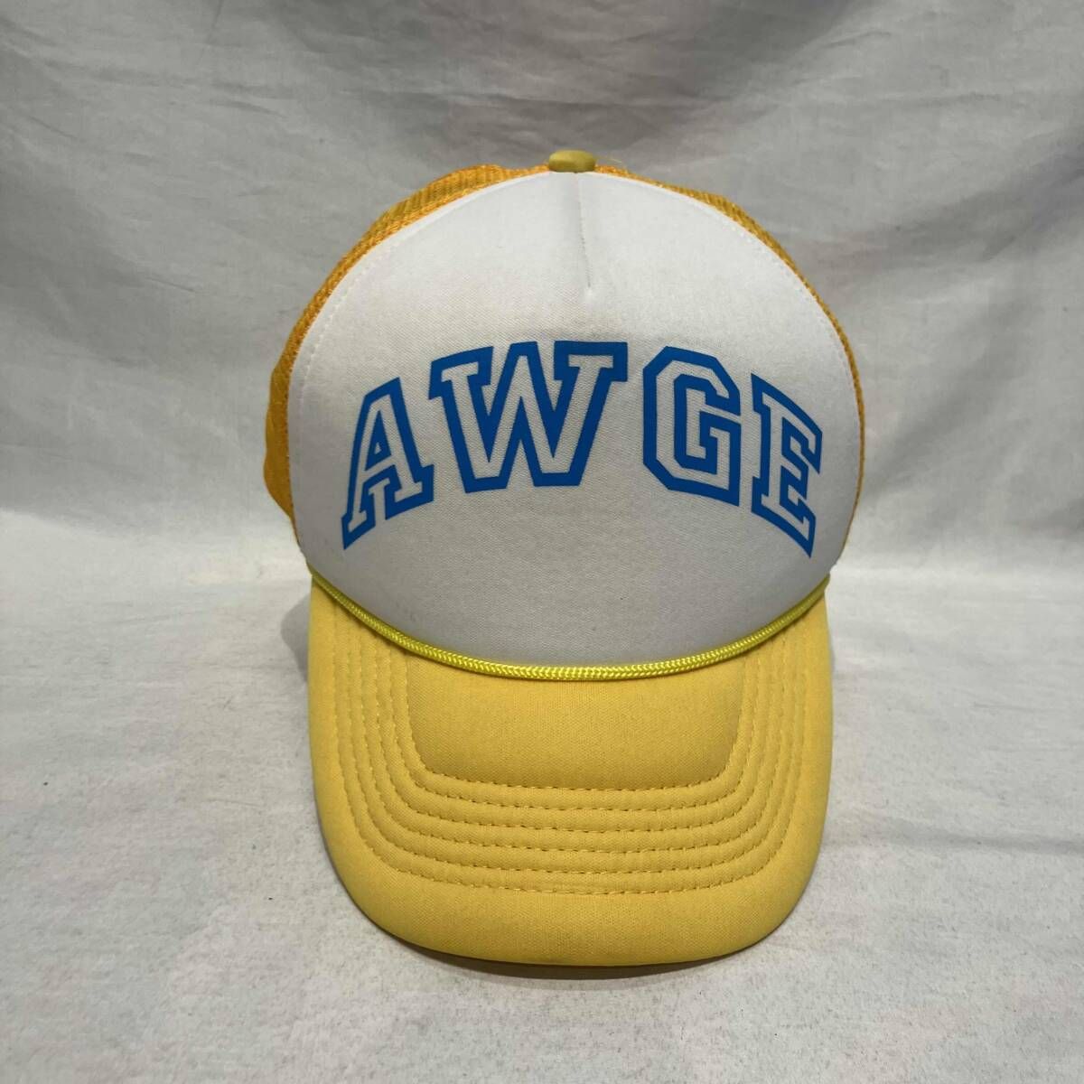 AWGE メッシュキャップ イエロー×ホワイト×ライトブルー アウグ