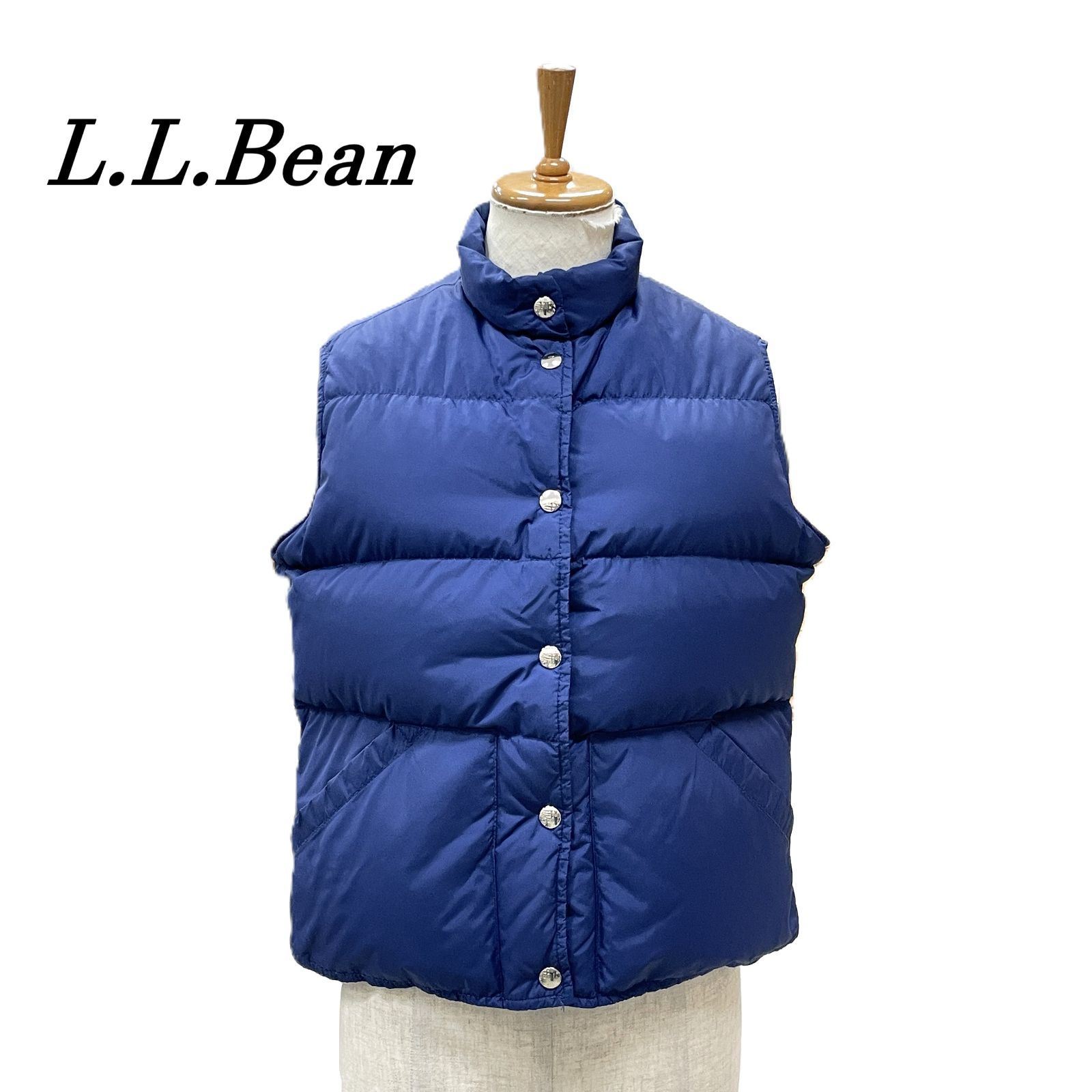 L.L.Bean エルエルビーン 70s ダウンベスト M ナイロン 筆記体タグ NVY