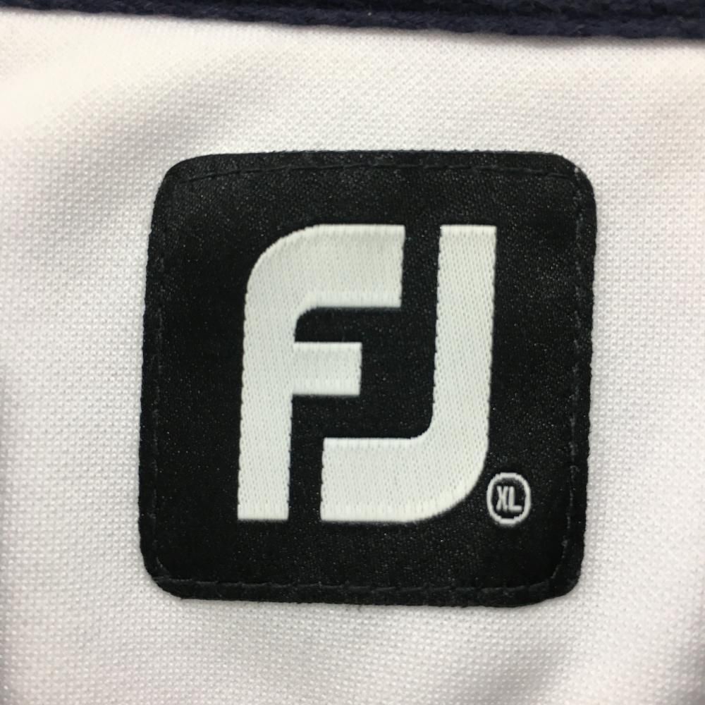 フットジョイ ジャケットブルゾン 白×ネイビー ロゴワッペン メンズ L