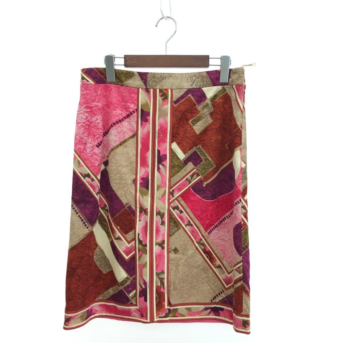 レオナール　スカート丈68希少　　花柄　フラワー　　シルク　ウール レオナール スカート丈68希少 花柄 フラワー シルク ウール レオナール