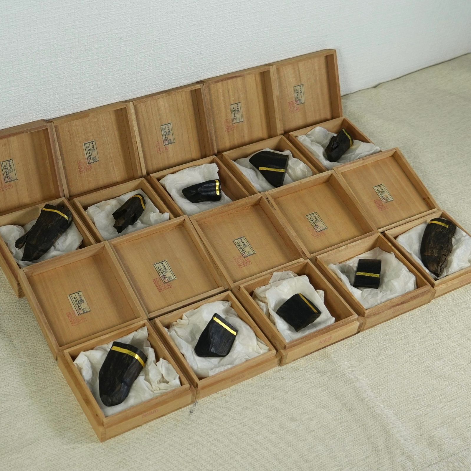 SJi 天神香具堂 金札精撰 香木 沈香 伽羅 共箱 セット 総重量189.1 g