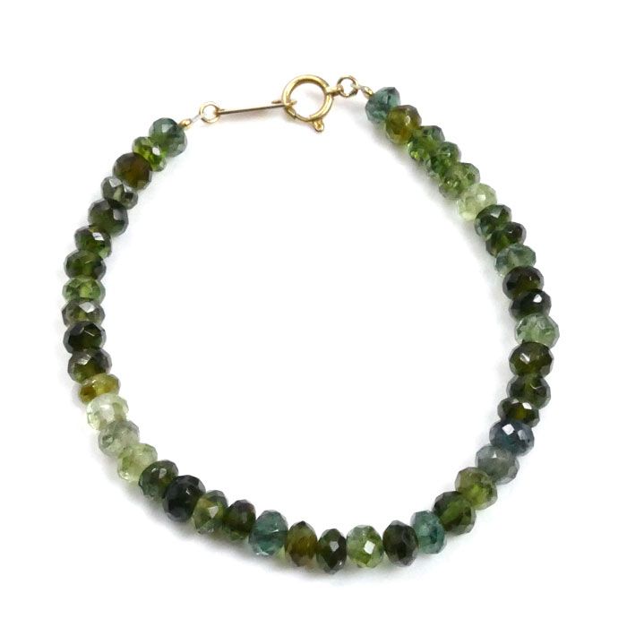 K 18 YG イエローゴールド マルチ ブレスレット トルマリン 5 8 g 16 cm レディース