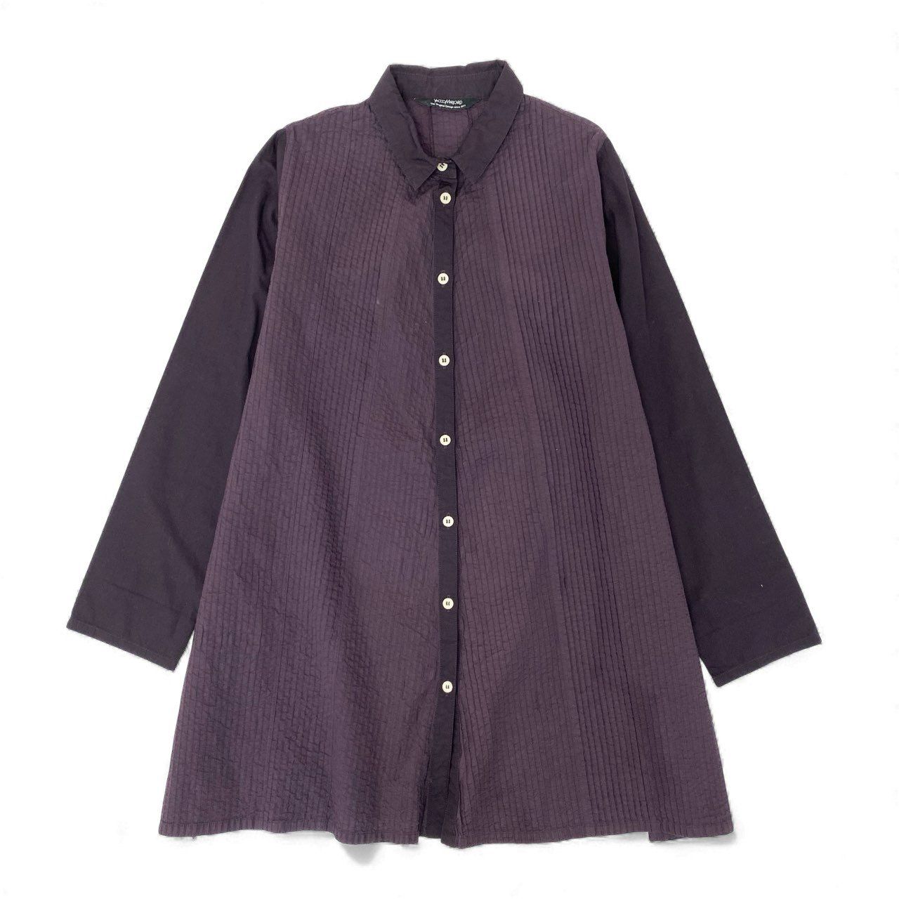 61 k 28 ヤッコマリカルド ピンタック ロングワンピース ロングスリーブ 薄手 レディース 女性用 2 パープル系 コットン100％u 02 t