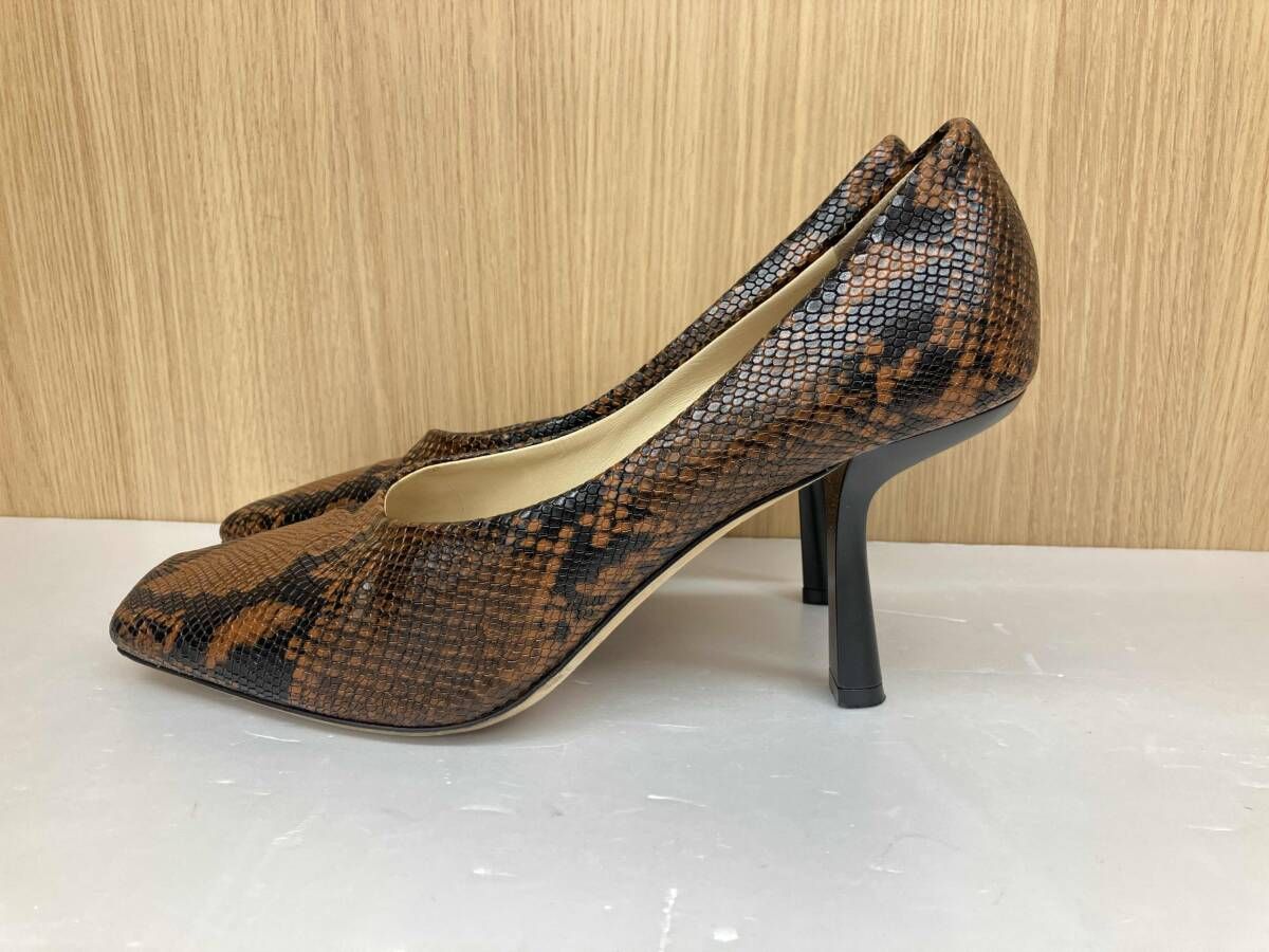 JIMMY CHOO ジミーチュウ パイソン イタリア製 パンプス 39 5 ブラウン 通年