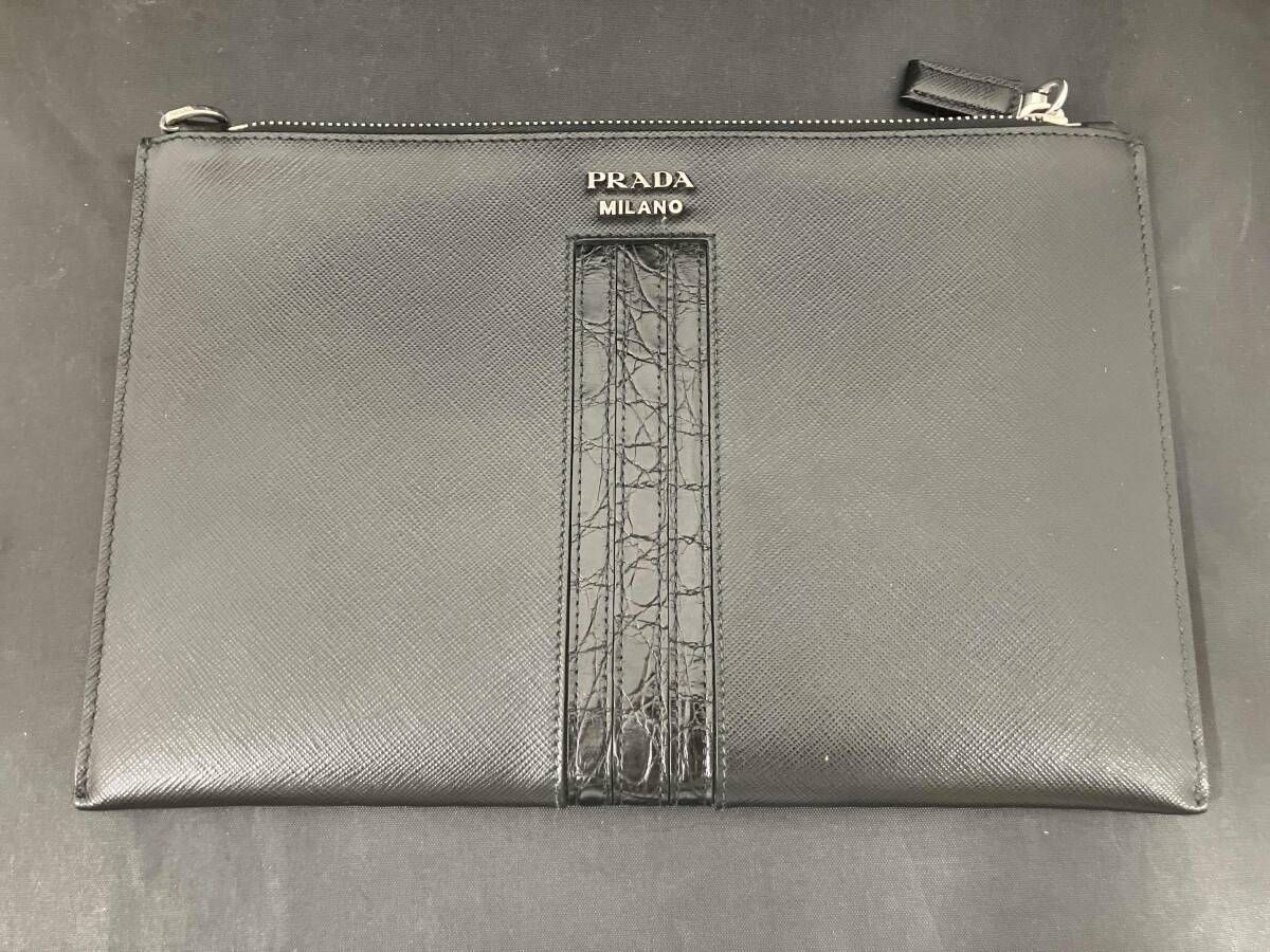 PRADA Saffiano Clutch 2 NG 005 バッグ