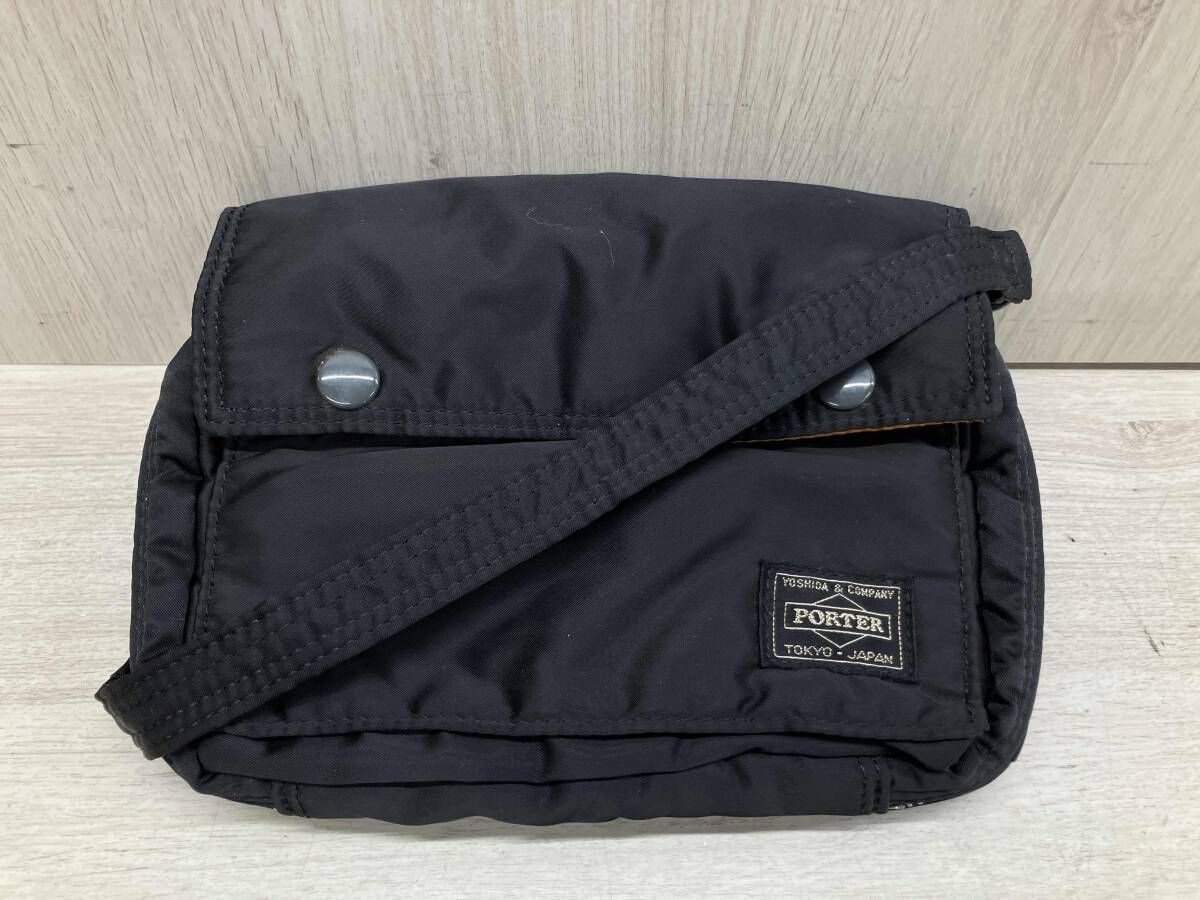 通年 PORTER ポーター ショルダーバッグ ナイロン素材 ウォレット ブラック