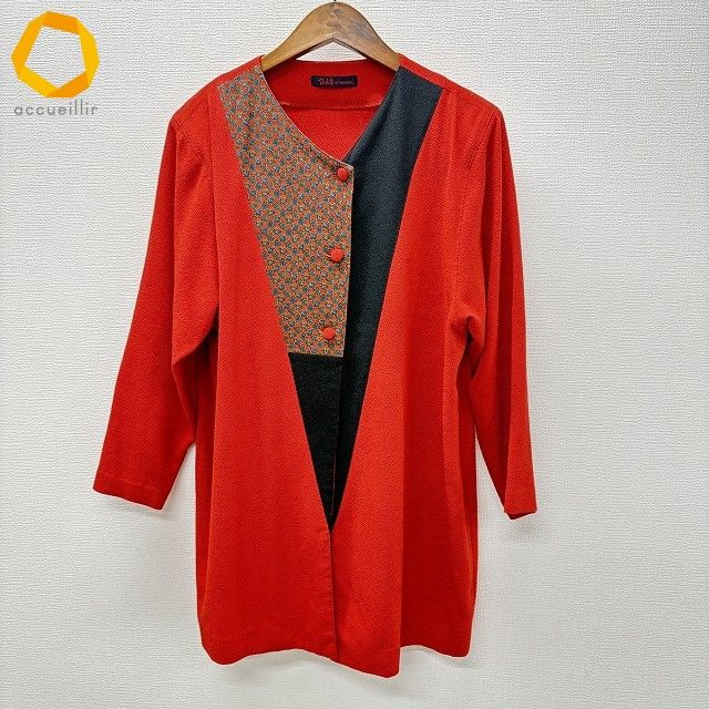 anc シセンドウ 詩仙堂 ジャケット 赤 黒 ちりめん レディース 972000