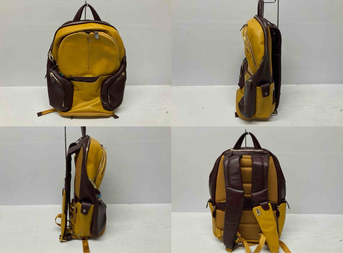 ピクアドロ GH 6779 リュック レザー イエロー×ワインレッド カッパ付き 通年