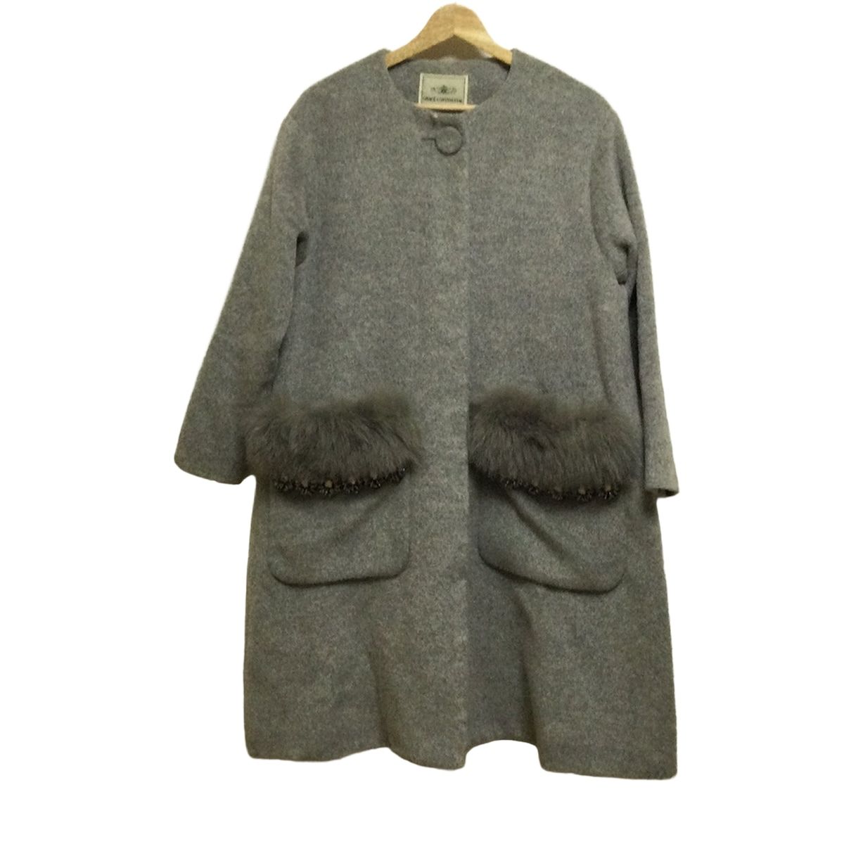 GRACE グレースコンチネンタル コート サイズ34 S レディース - グレー 長袖|ファー|ビジュー|冬