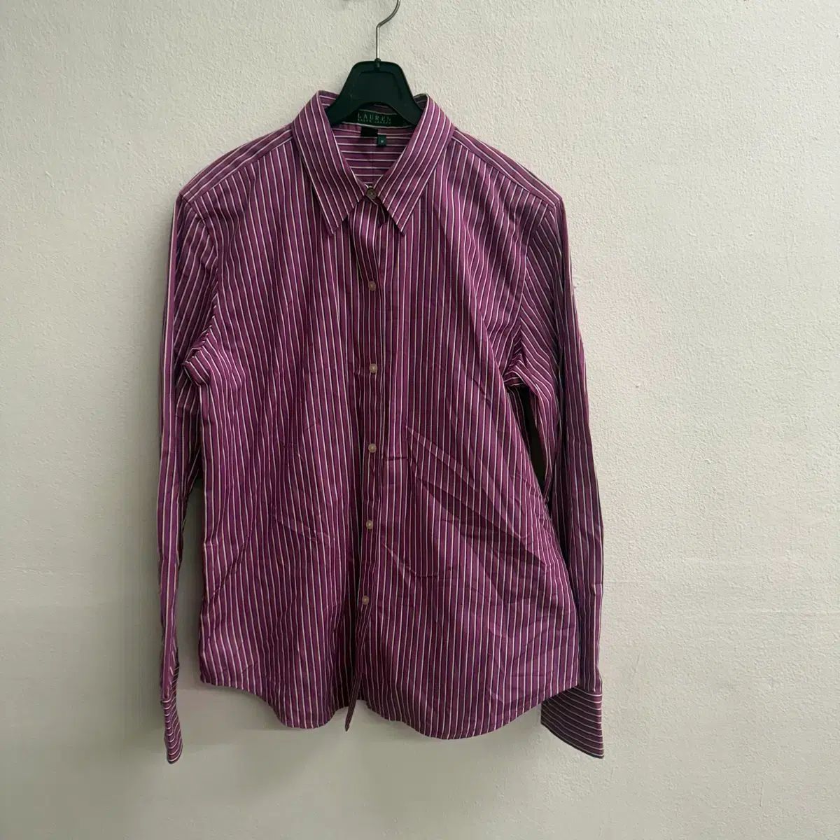 ローレン ストライプ バイオレット シャツ M