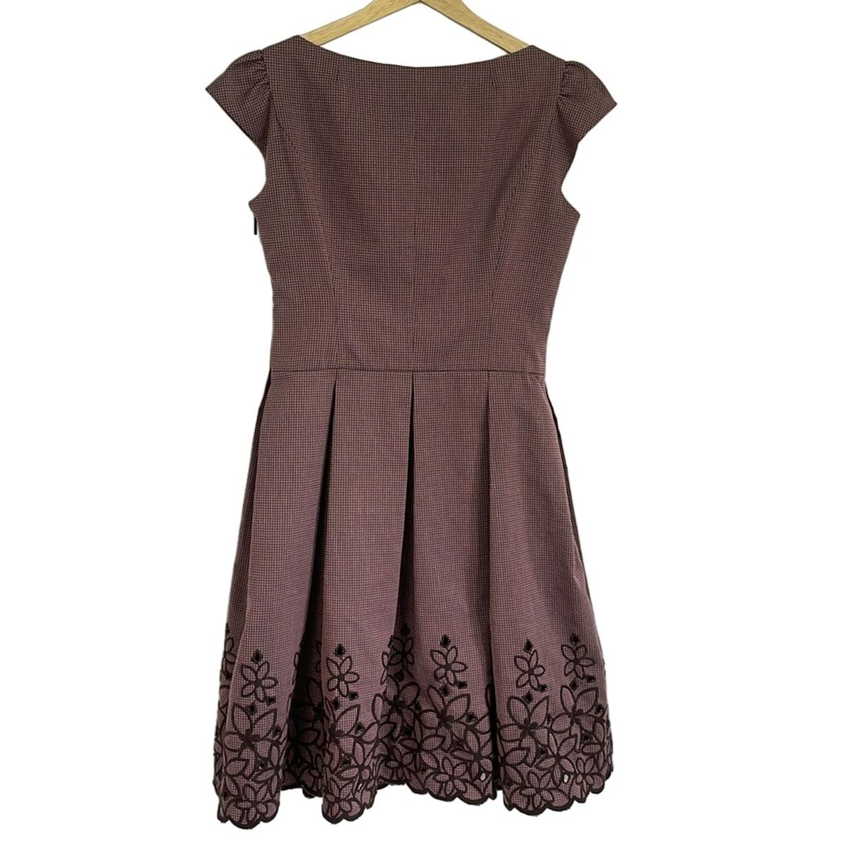 Rene basic ルネ ワンピース ドレス(フォール・リラ) 36 ブラウン Rene(ルネ) ワンピース サイズ36 S レディース美品 - ピンク×黒