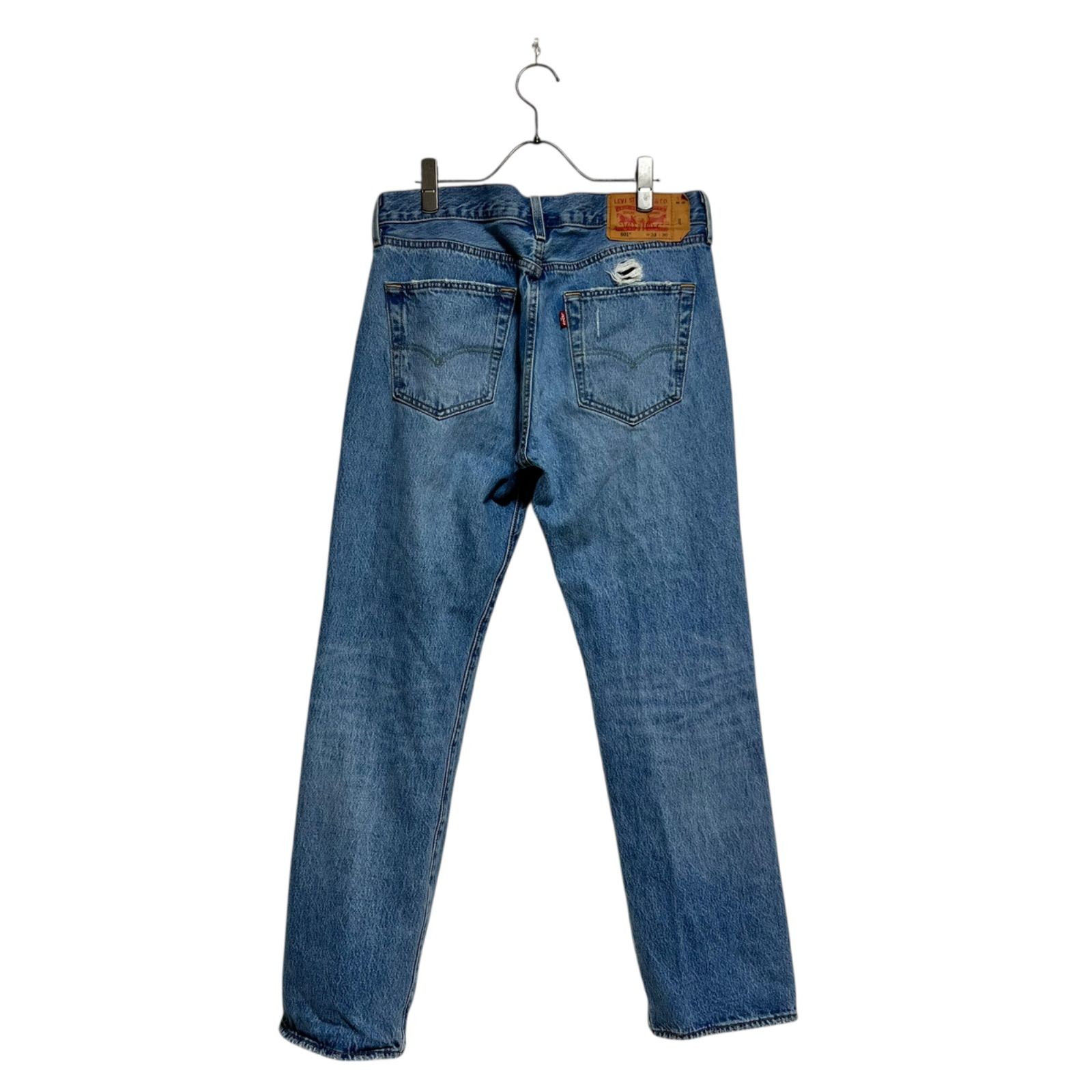 レザーパッチワークリペアジーンズ