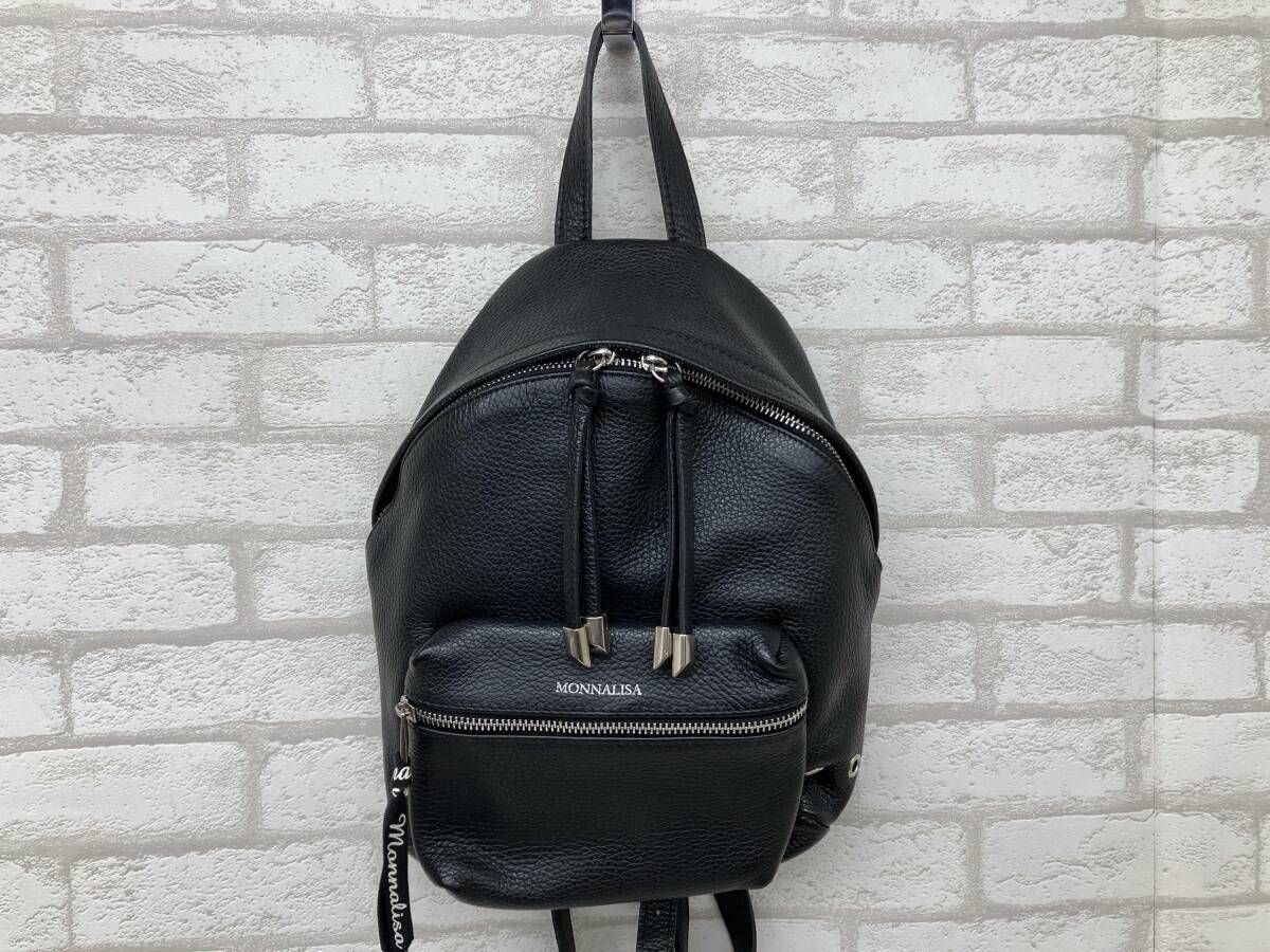 174026 4759 モナリザ ミニリュック バックパック レザー 牛革 ブラック レディース