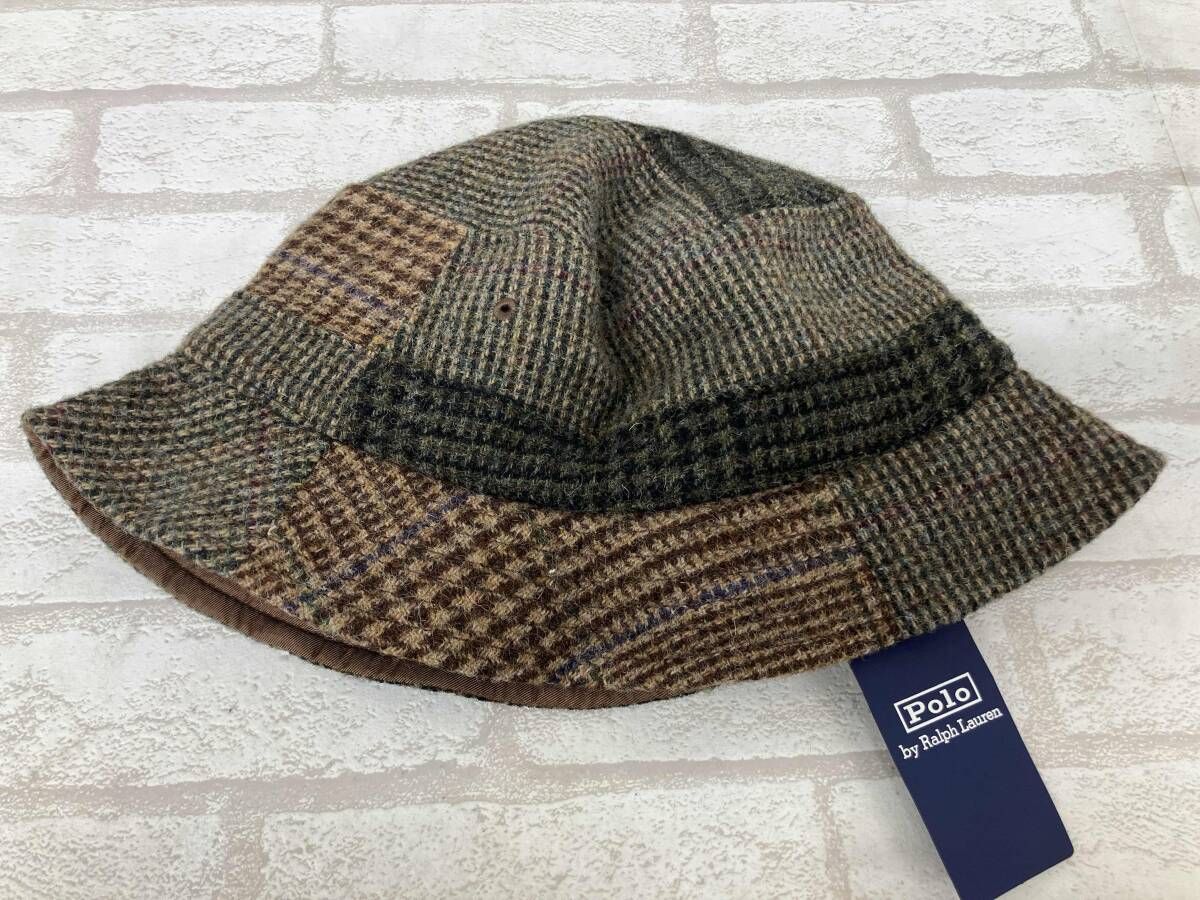 POLO RALPH LAUREN ラルフローレン バケットハット ウール ブラウン系 チェック