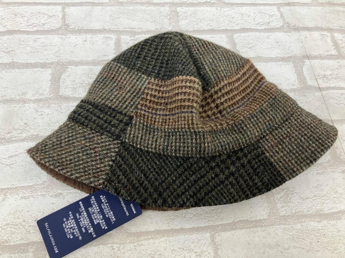 POLO RALPH LAUREN ラルフローレン バケットハット ウール ブラウン系 チェック