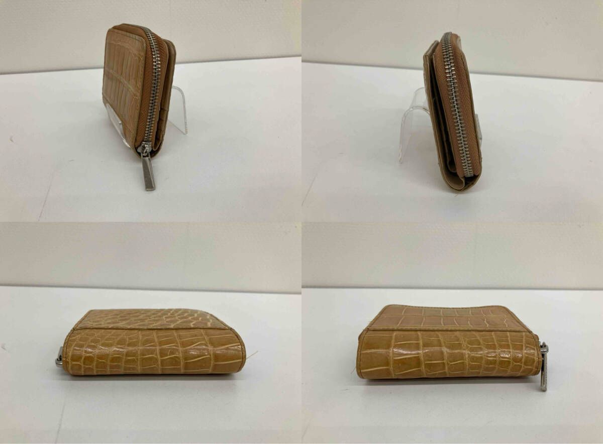 HAMANO ハマノ 二つ折り財布 ベージュ クロコダイル 型押し - メルカリ