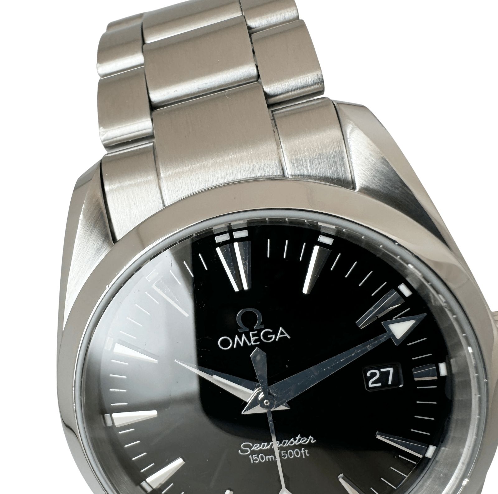 OMEGA オメガ 黒文字盤 クォーツ 腕時計 ボーイズ レディース 純正