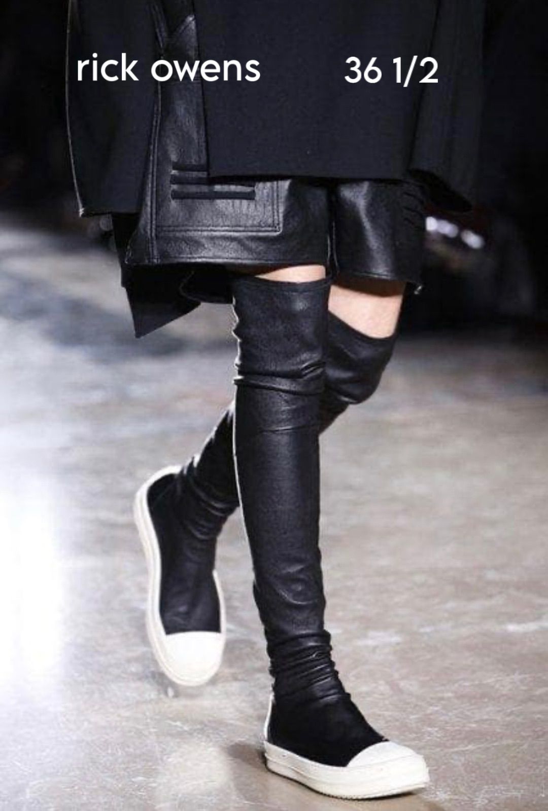 rick owens】本革 KNEE HIGH STOCKING SNEAKS 36 1/2 - メルカリ