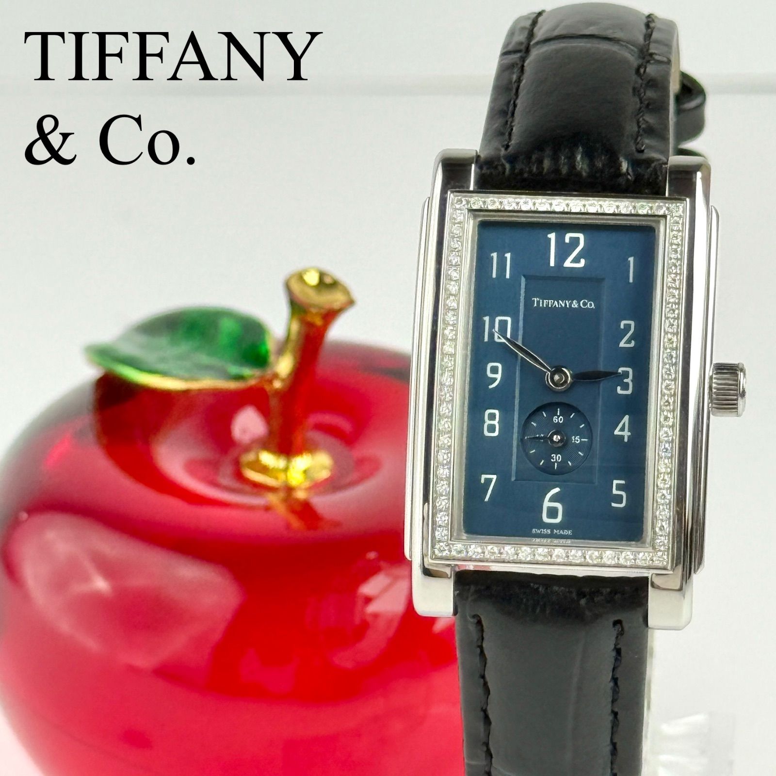 ティファニー グランド ダイヤベゼル 新品ベルト 新品電池 レディース