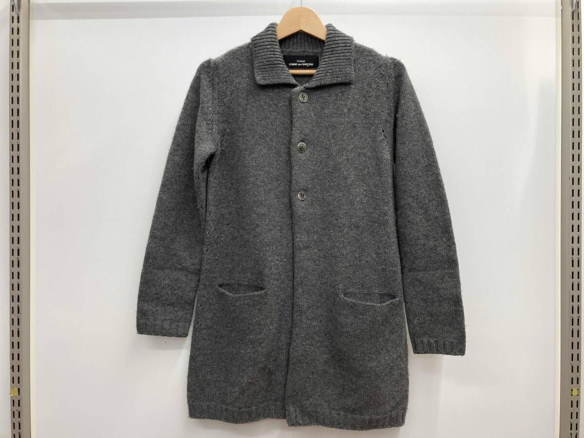 TRICOT COMME des GARCONS トリコ コムデギャルソン カーディガン カシミヤ混合 グレー TT N 022