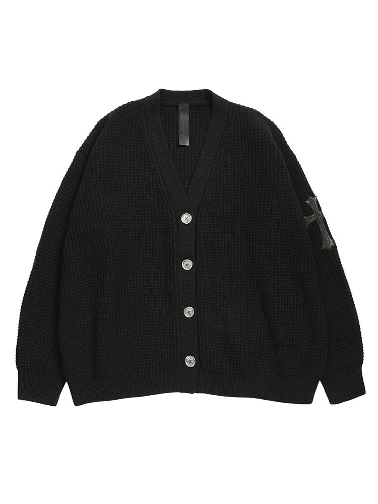 Chrome Hearts (クロムハーツ) レザークロス カシミヤ混 カーディガン