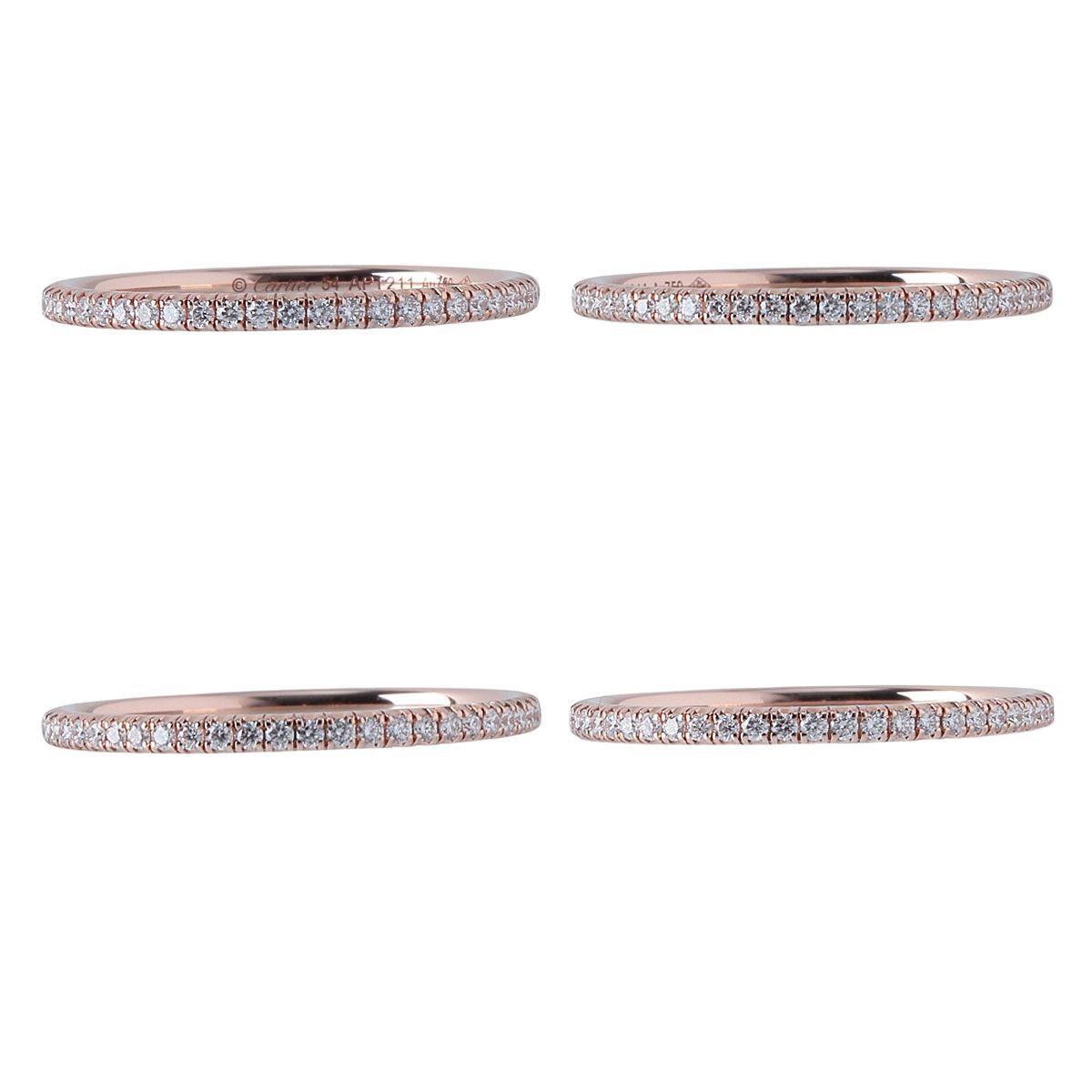 ◇カルティエ◇新品仕上済 エタンセル ドゥ WG フル ダイヤ リング ブランド カルティエ エタンセル ダイヤ リング フルエタニティ #54 幅1.5mm