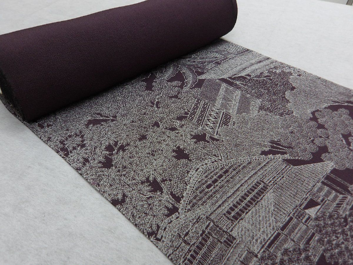 P 41039 草木染め 古代縮緬 小紋 反物 t