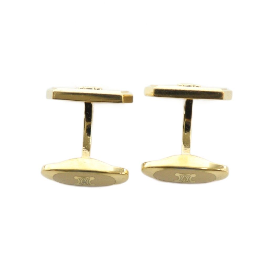 セリーヌ CELINE カフスボタン アクセサリー ロゴ マカダム ゴールド色
