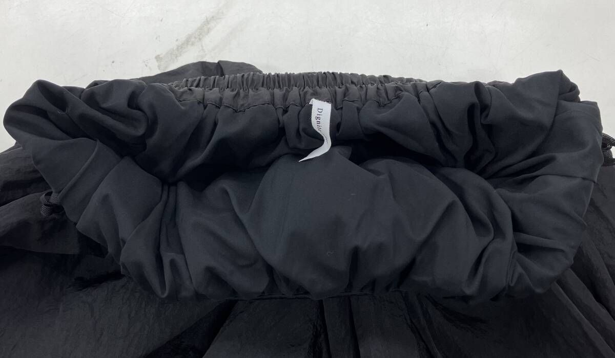 Dignite collier フレアキルトスカート ブラック TK-809469