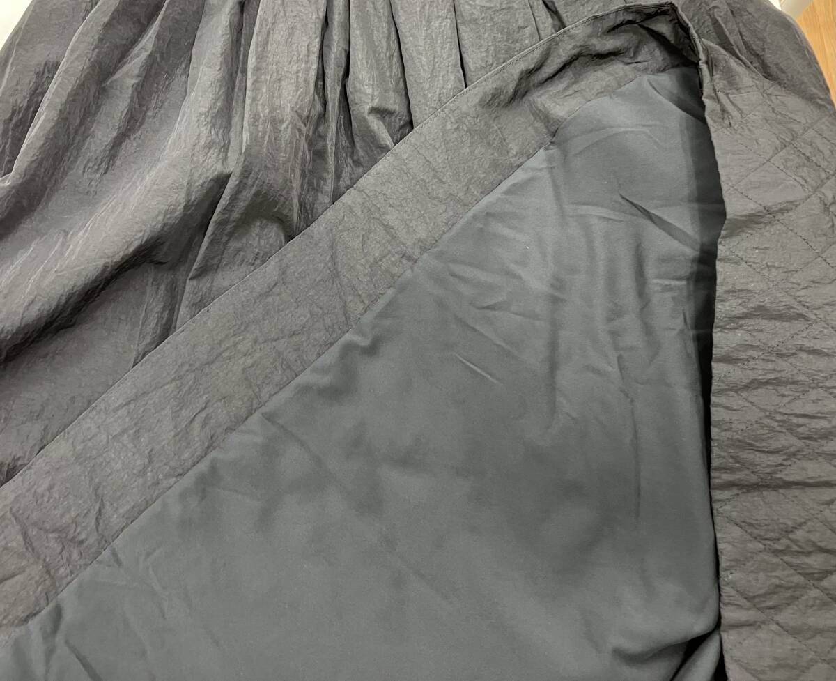 Dignite collier フレアキルトスカート ブラック TK-809469