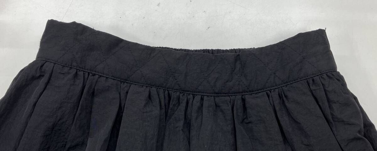 Dignite collier フレアキルトスカート ブラック TK-809469