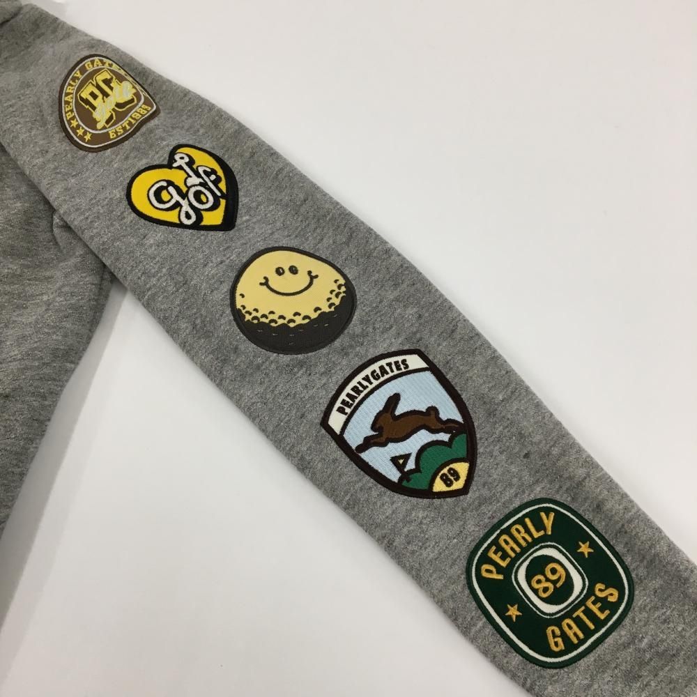 美品】パーリーゲイツ ジップパーカー 杢グレー ワッペン ジャケット