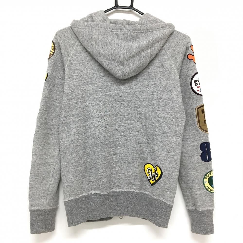美品】パーリーゲイツ ジップパーカー 杢グレー ワッペン ジャケット