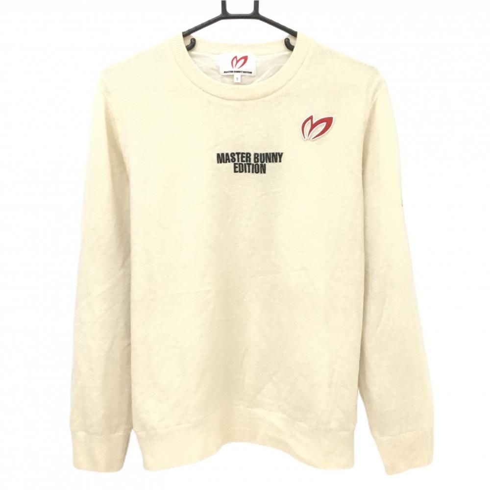 美品】マスターバニー セーター アイボリー 胸元ロゴ カシミヤ混 裏地