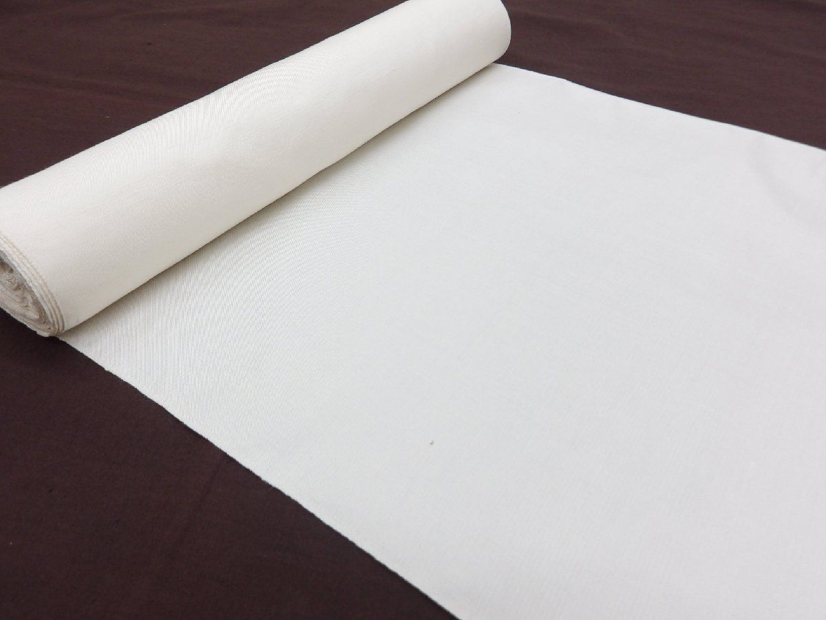 P 41038 座繰り紬 白生地 反物 t