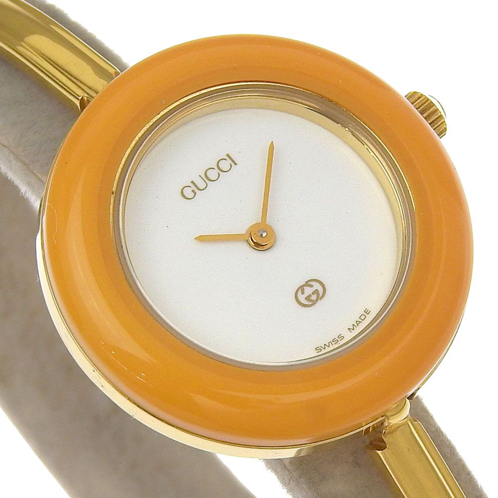 GUCCI】グッチ チェンジベゼル 11/12 金メッキ クオーツ アナログ表示