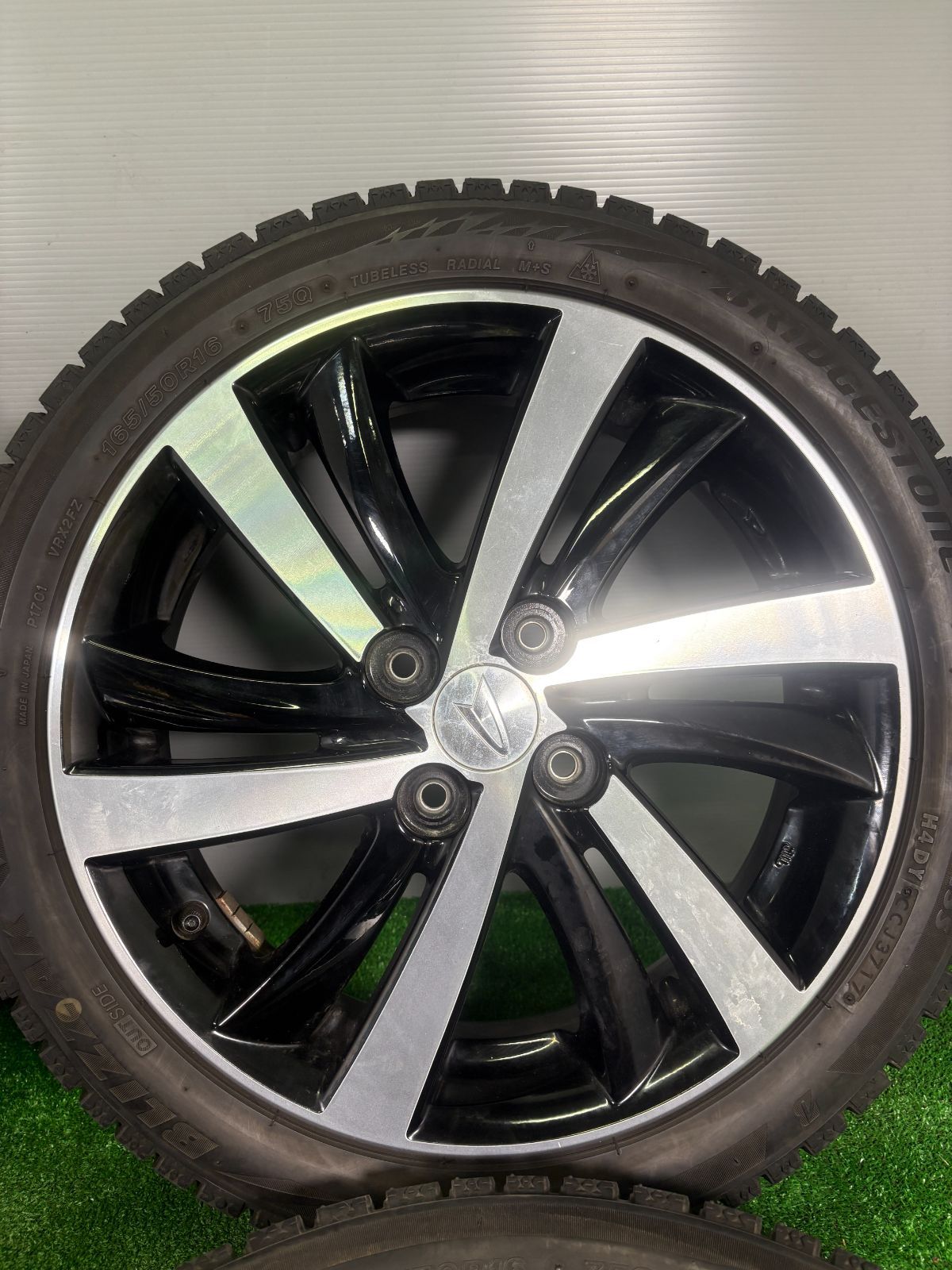 送料無料☆16x4.5J +45 4穴 PCD100 165/50R16 ブリヂストン VRX2 4本
