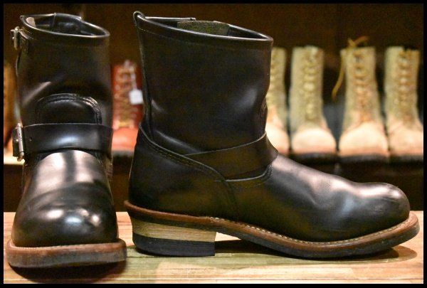 9D 良品 13年】レッドウィング 2976 ショート エンジニア 黒 ブラック