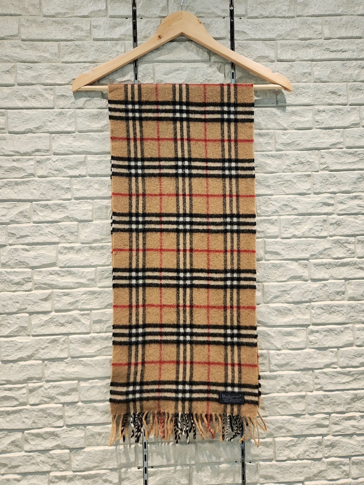 新品未使用品　バーバリー　マフラー　ノバチェック　100% ラムウール　英国製 ㉜ Burrys of LONDON ラムウールチェックマフラー バーバリー ノバ