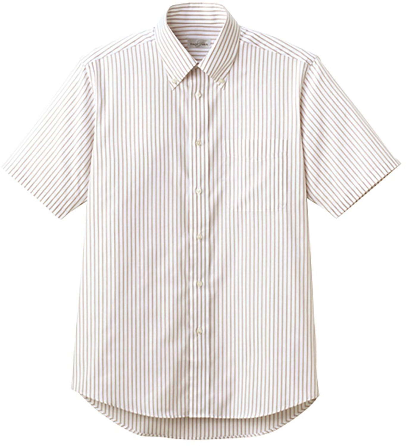 ボンマックス BONMAX ストライプ半袖シャツ  FB4509U 5 ブラウン